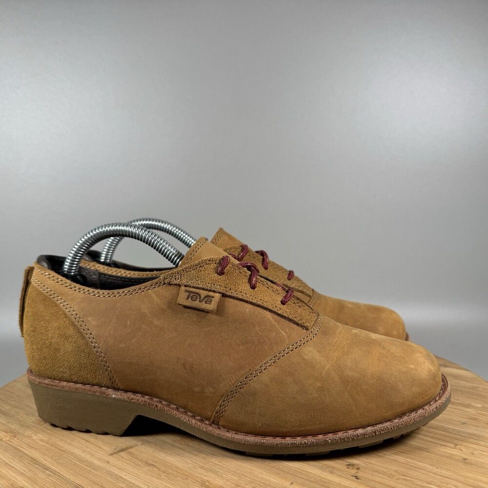 S Teva De La Vina Dos Bison Brown Leather Lace Oxford Shoes Women’s 6 US 37 EU